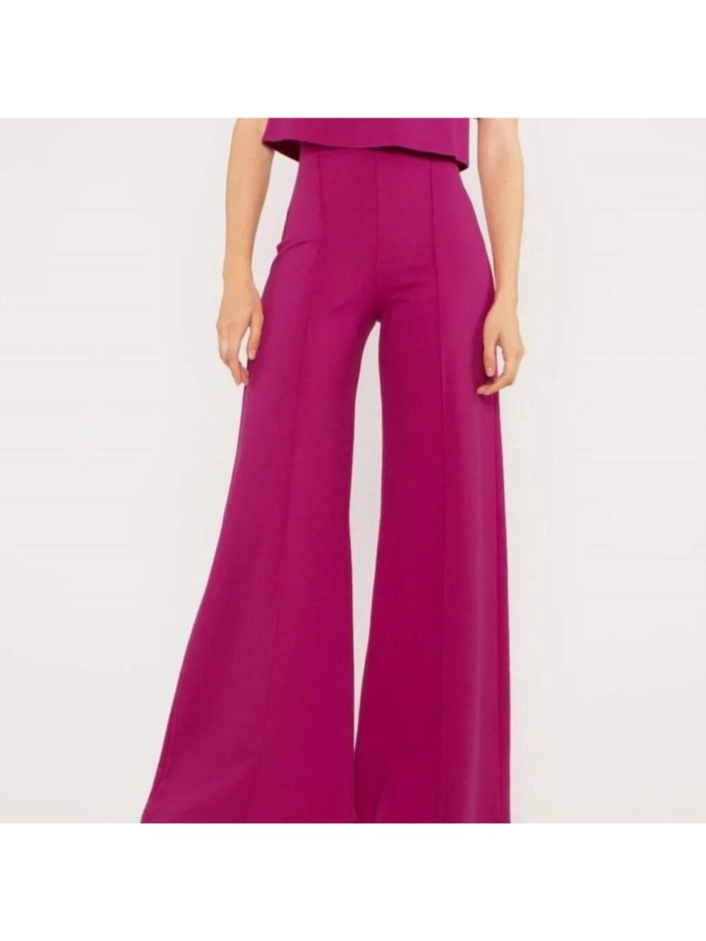 Ripley Rader Wide-Leg High-Rise Pants Magenta Pink Size 2 Flowy Fit